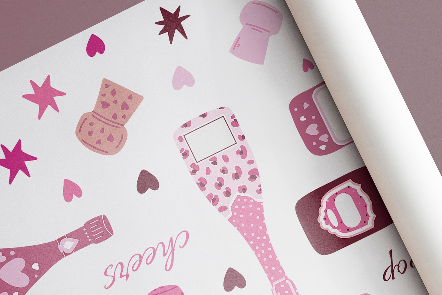 Pink Champagne Clipart & Patterns