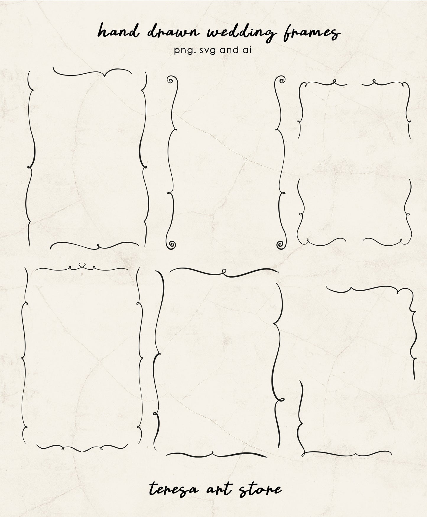 Wedding Creator Clipart – Hand Drawn Illustrations