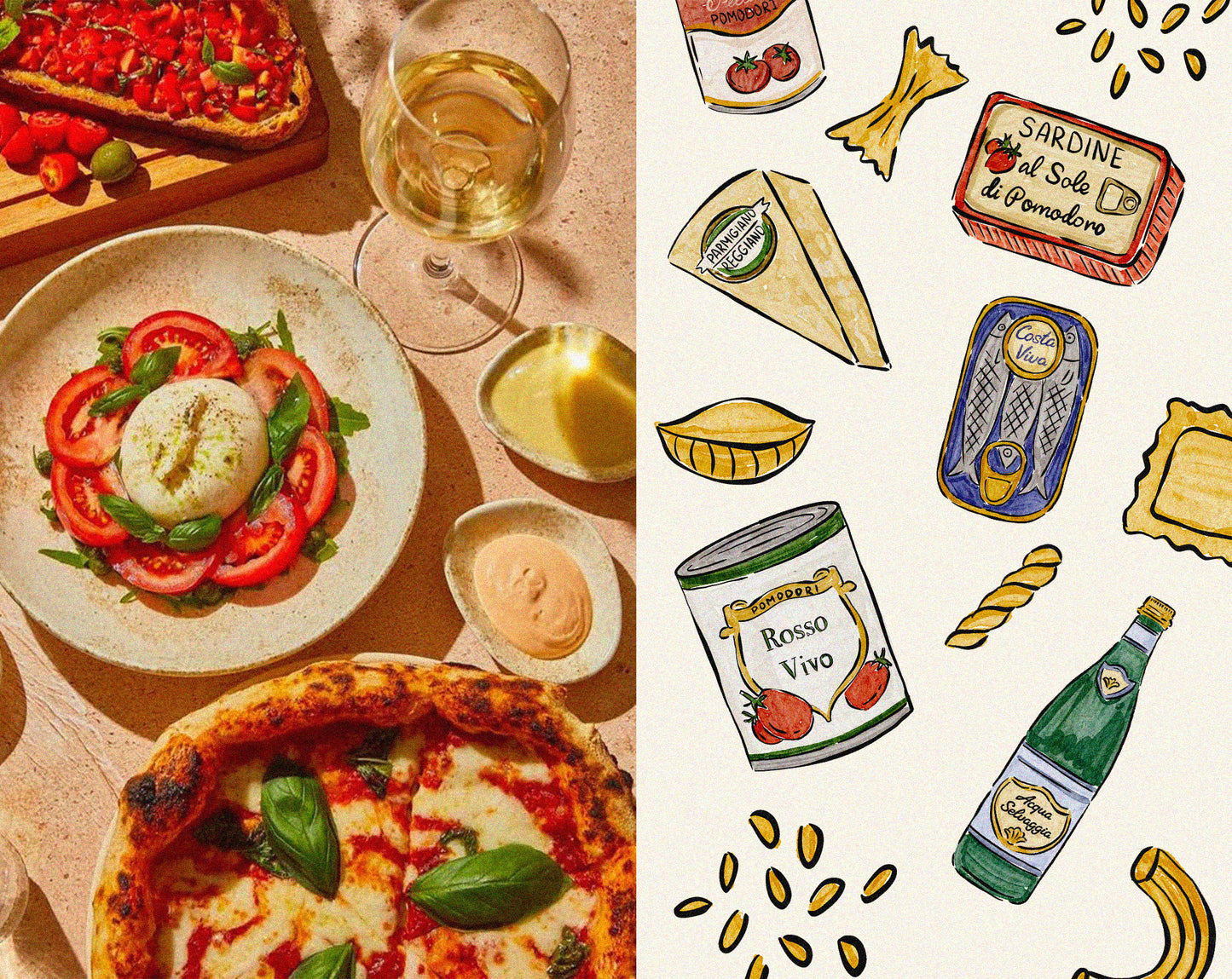Italian Pasta Watercolor Clipart