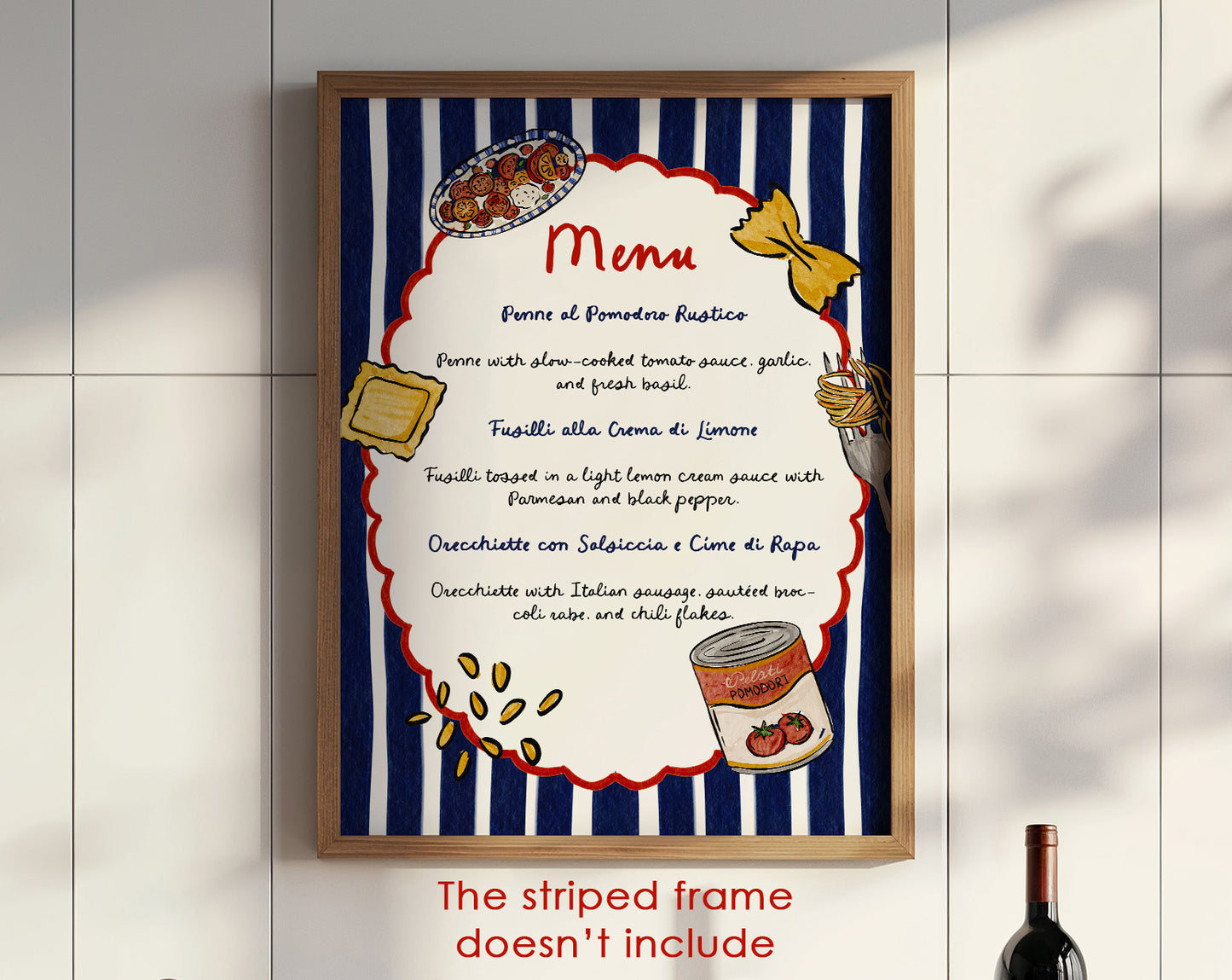 Italian Pasta Watercolor Clipart