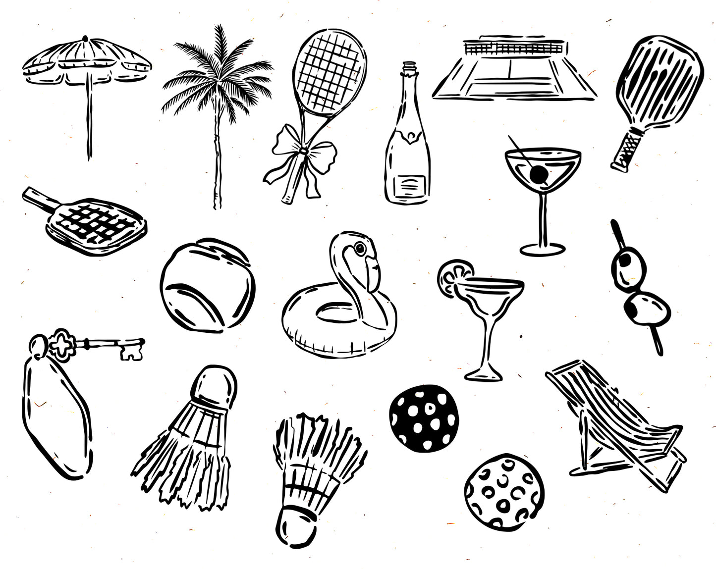 Tennis Bachelorette Illustration Clipart - Teresa Illustrations