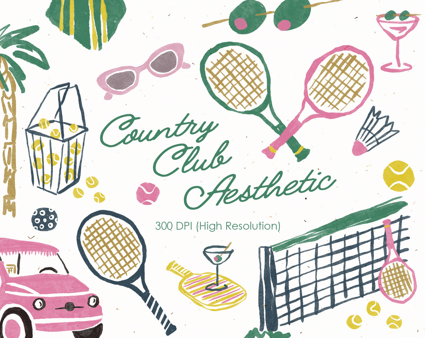 Country Tennis Club Bachelorette Party Clipart
