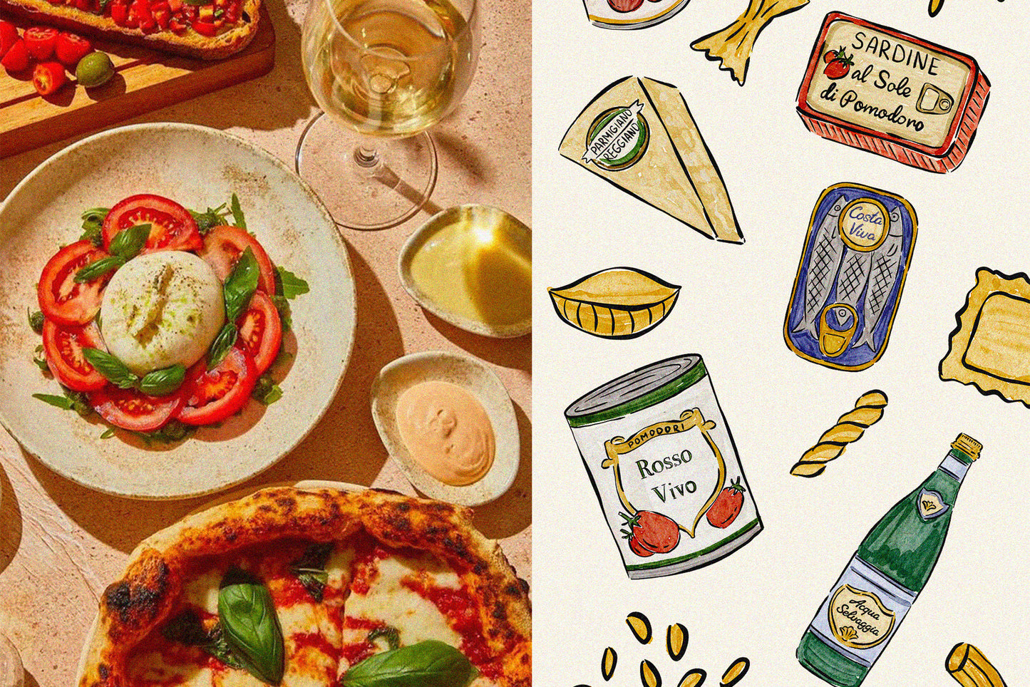 Italian Summer Watercolor Clipart