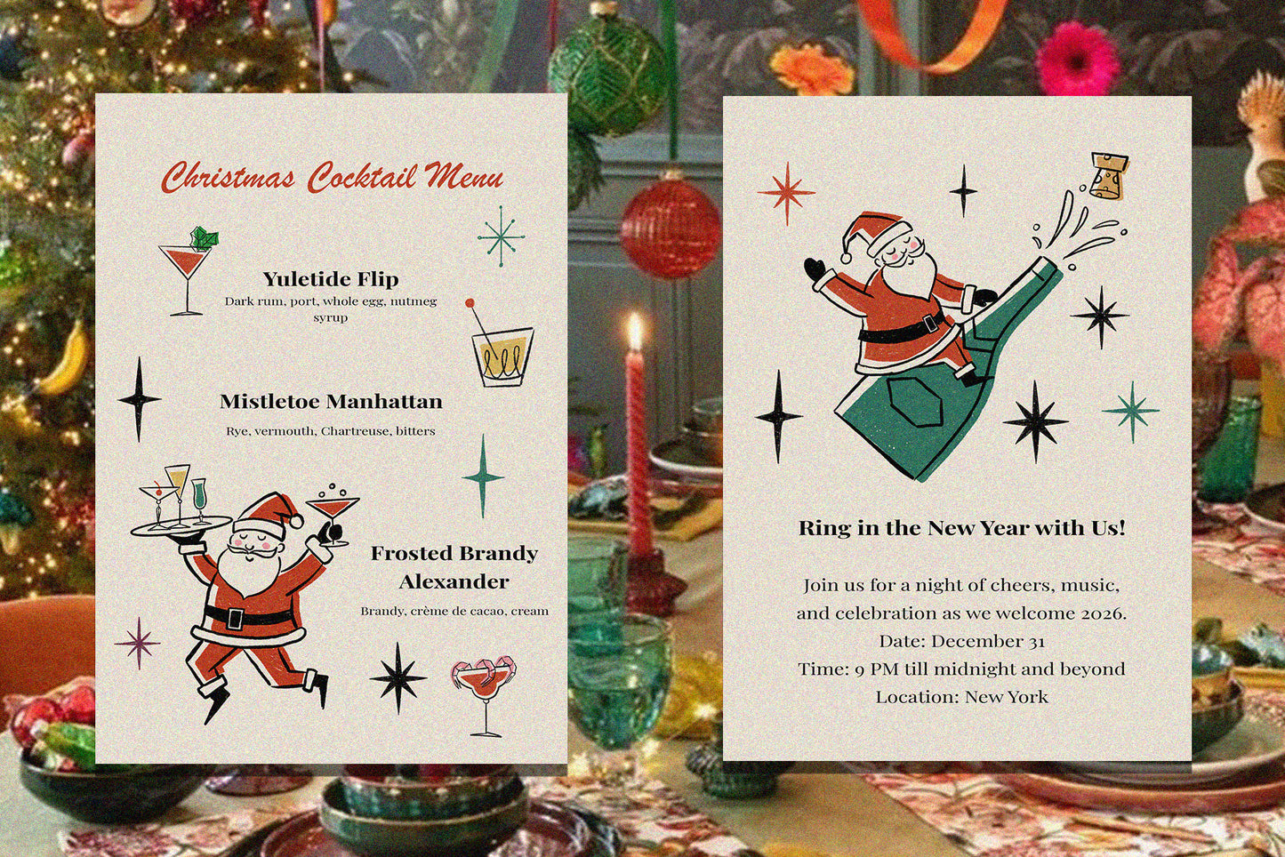 Santa Cocktail Clipart