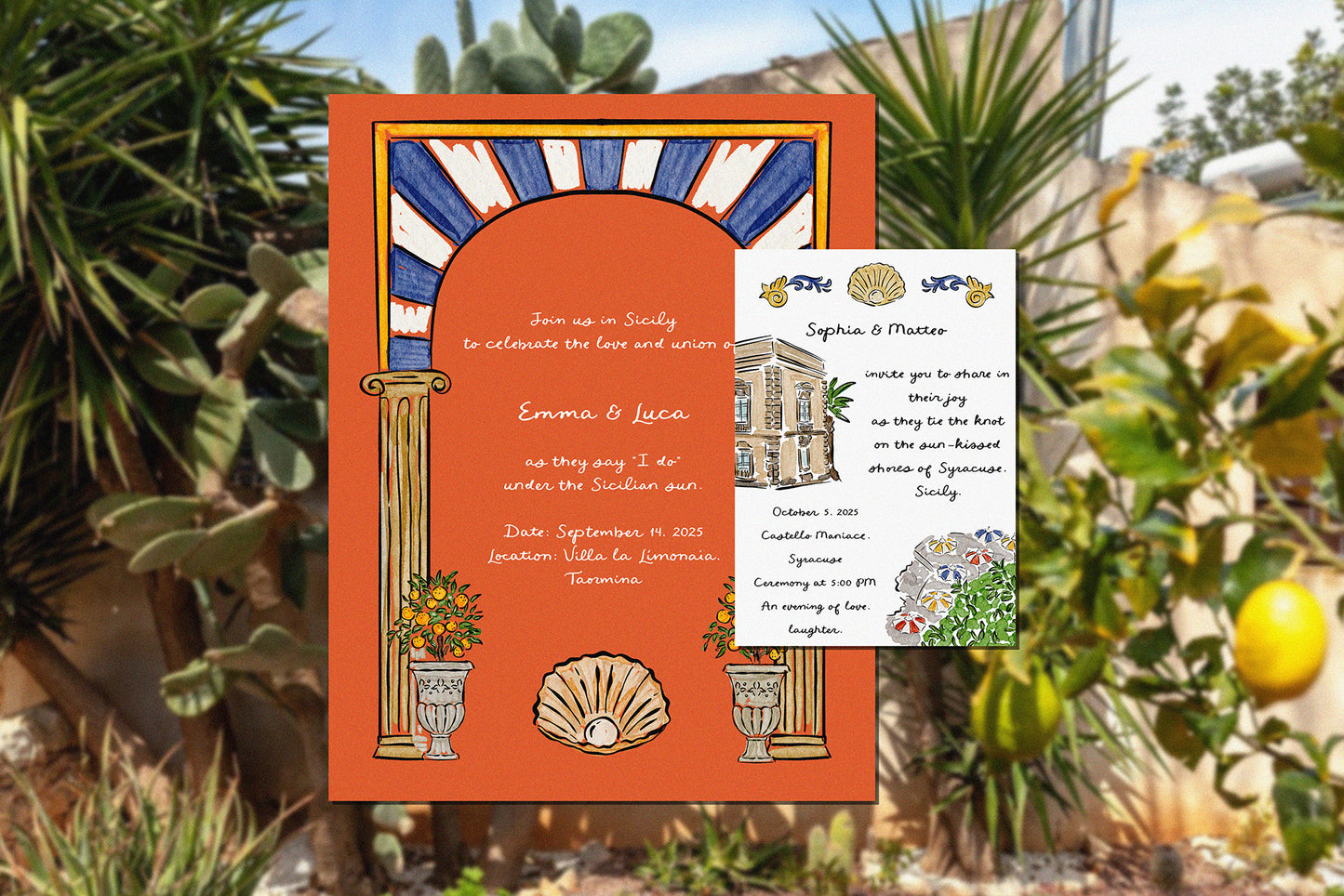 Italian Summer Watercolor Clipart