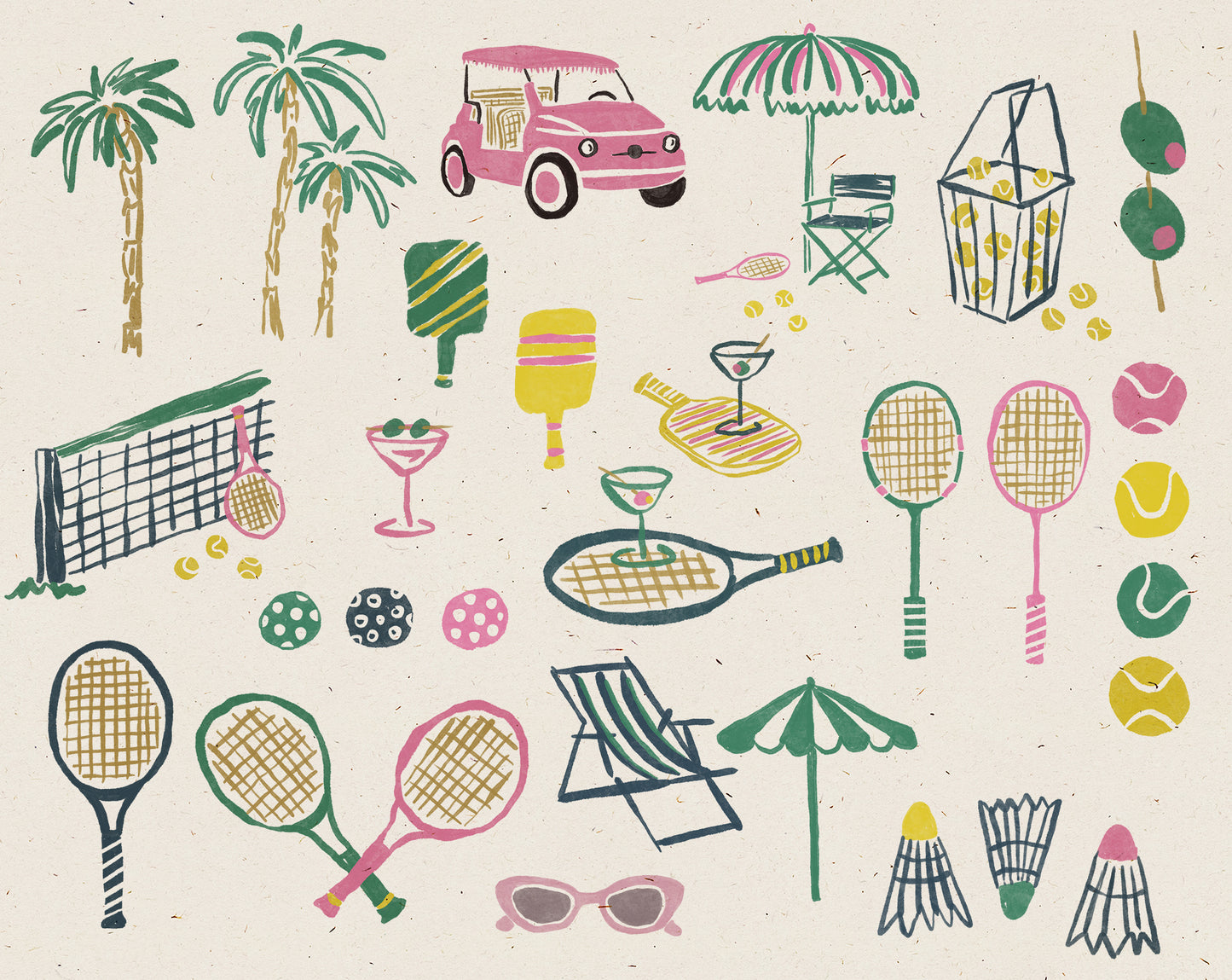 Country Tennis Club Bachelorette Party Clipart