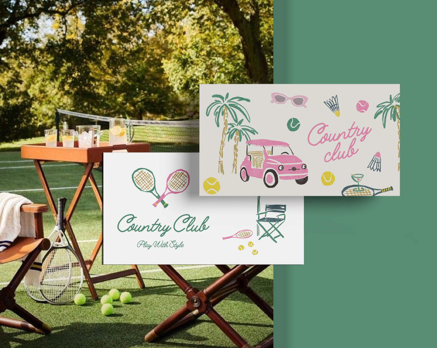 Country Tennis Club Bachelorette Party Clipart