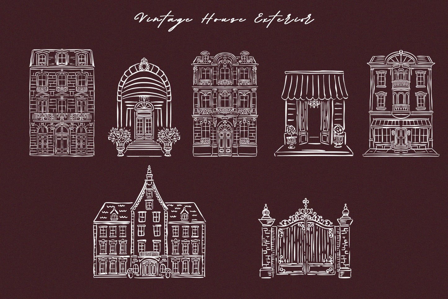 Hand Drawn Boutique Hotel Clipart