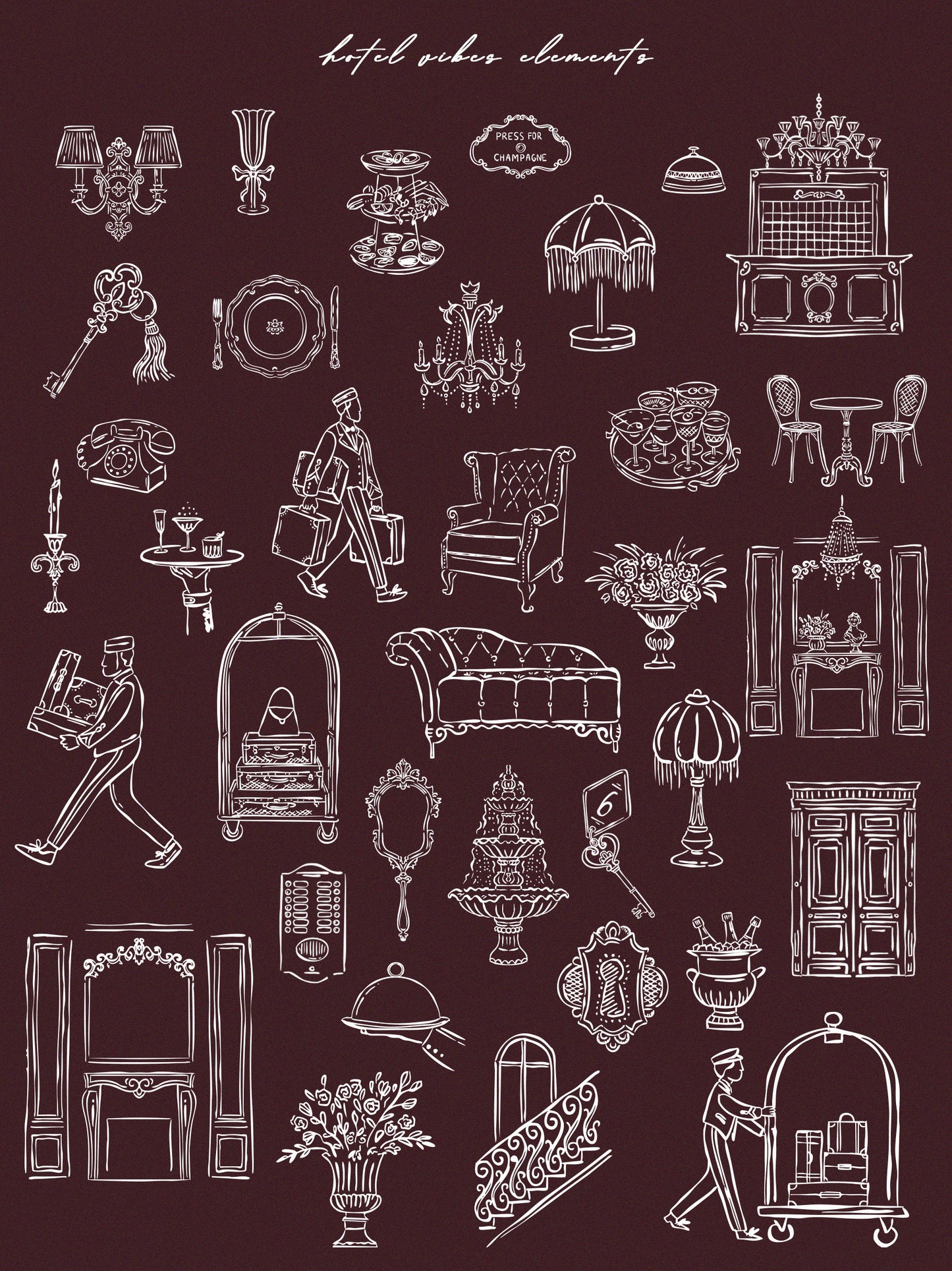 Hand Drawn Boutique Hotel Clipart