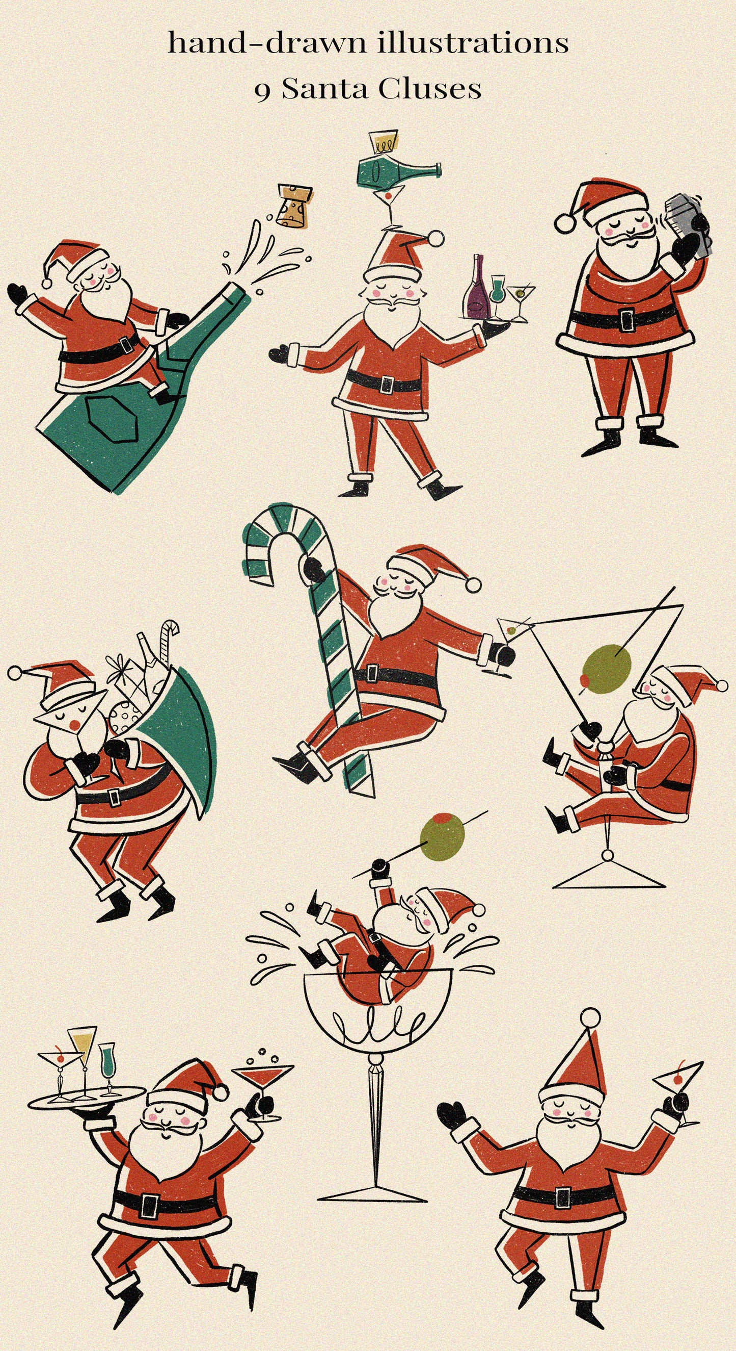 Santa Cocktail Clipart