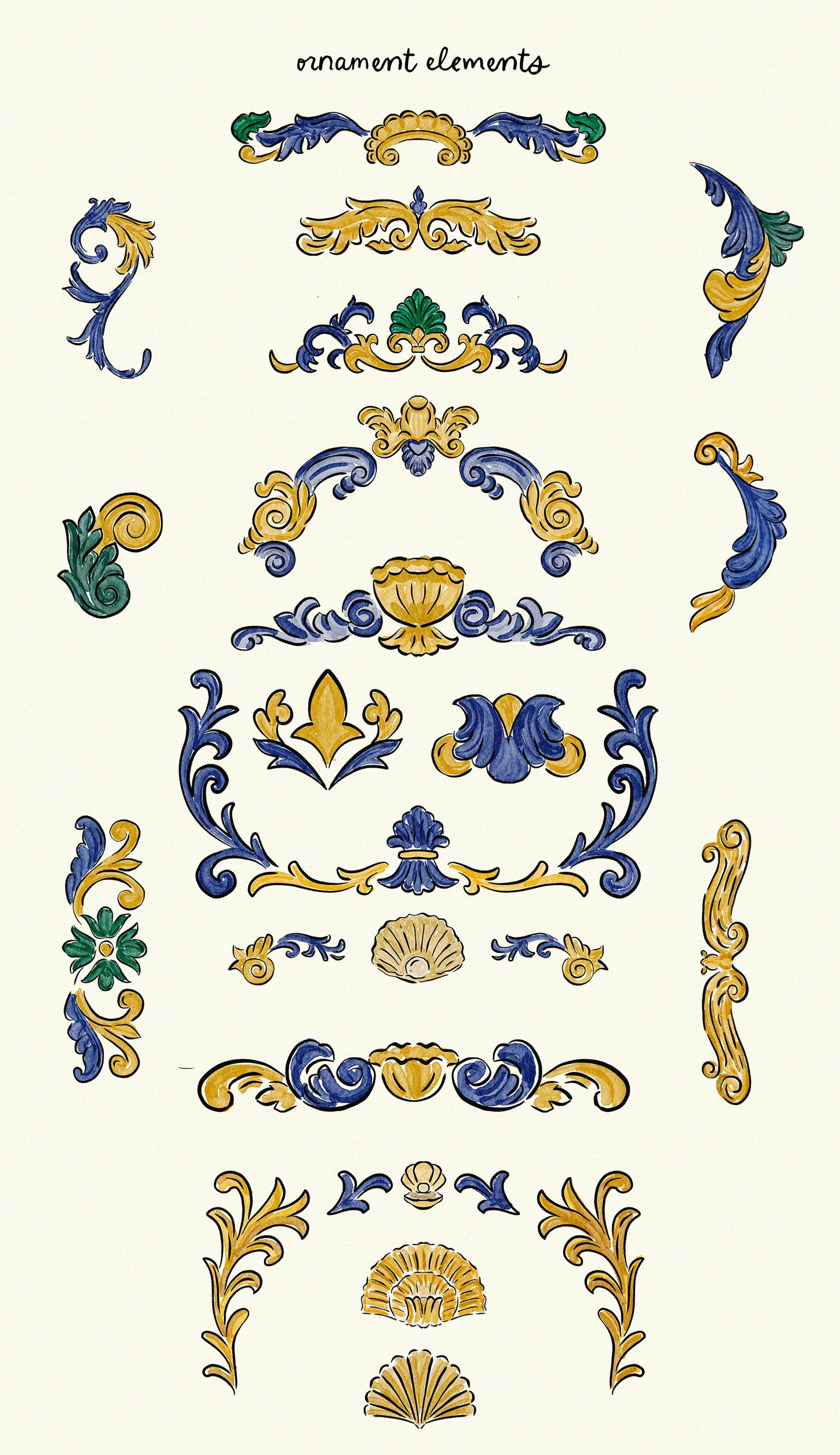 Italian Summer Watercolor Clipart