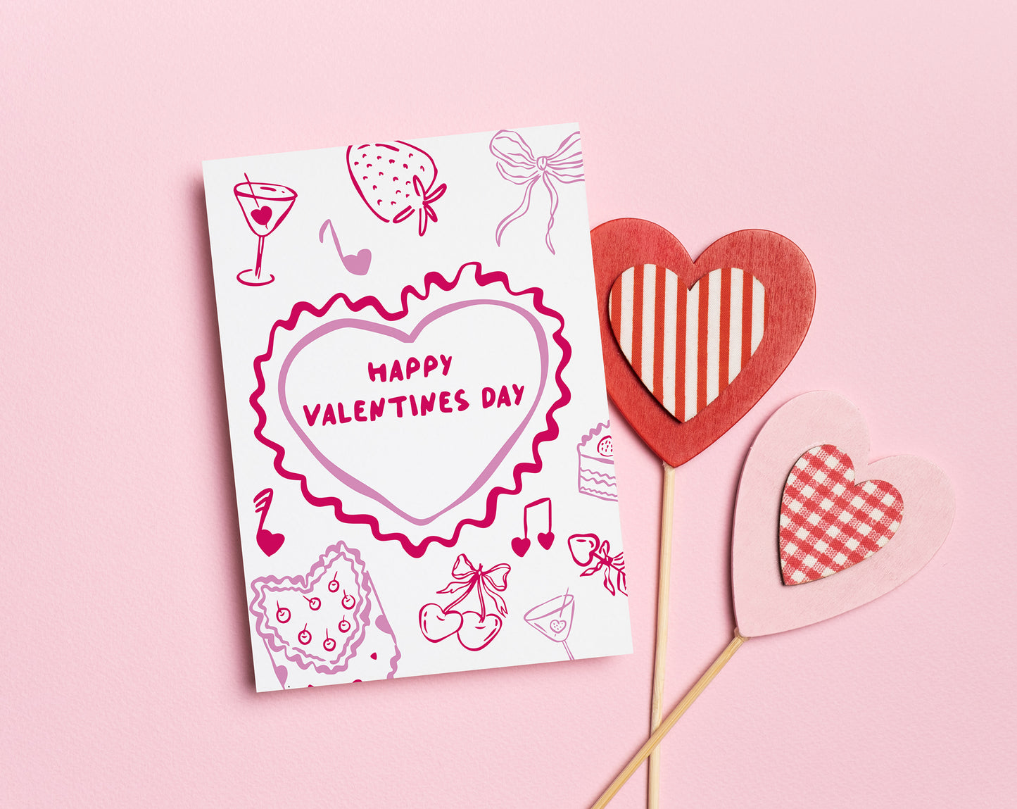 Hand Drawn Coquette Valentines Doodle Clipart