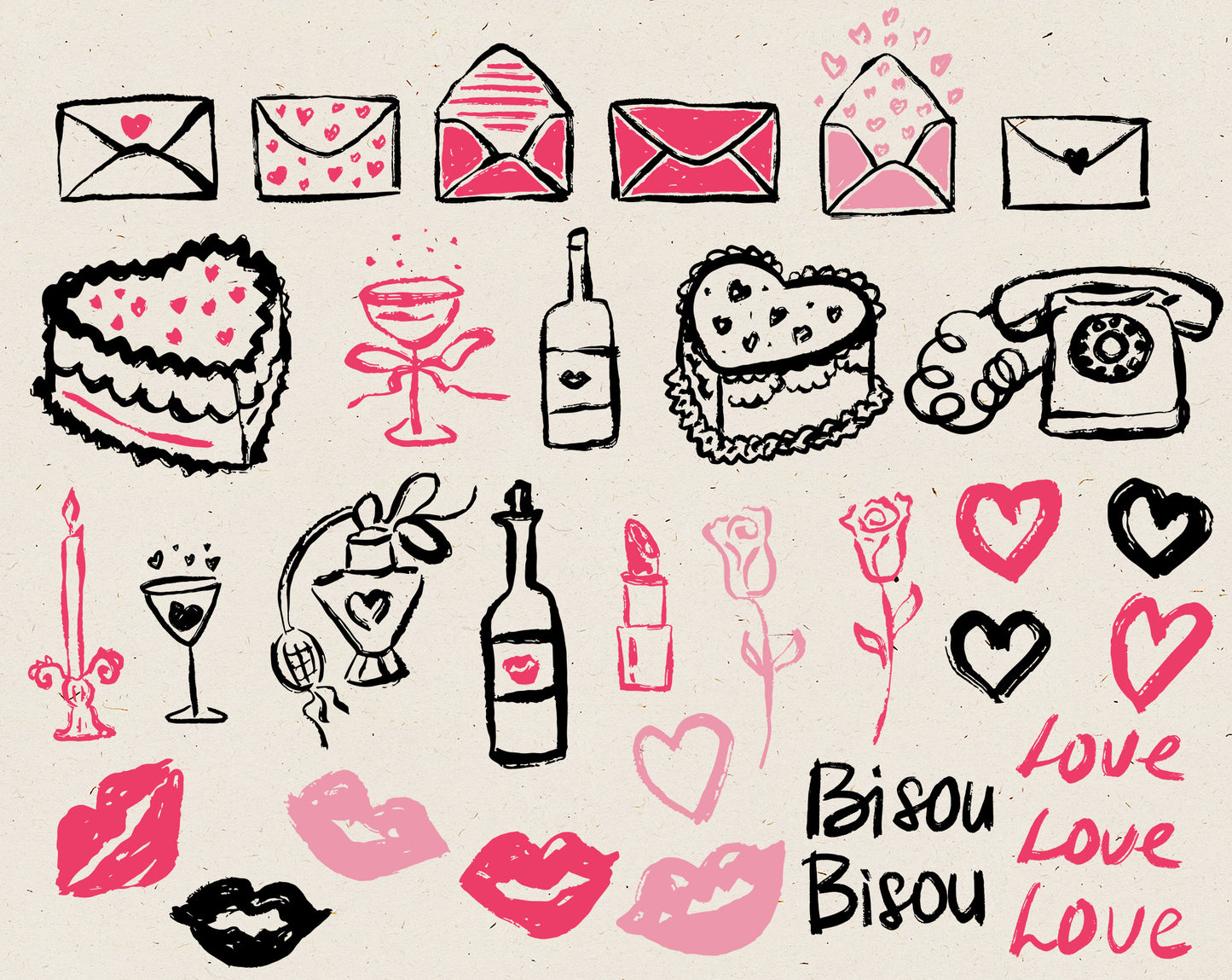 Hand Drawn Valentine's Day Illustrations Clipart