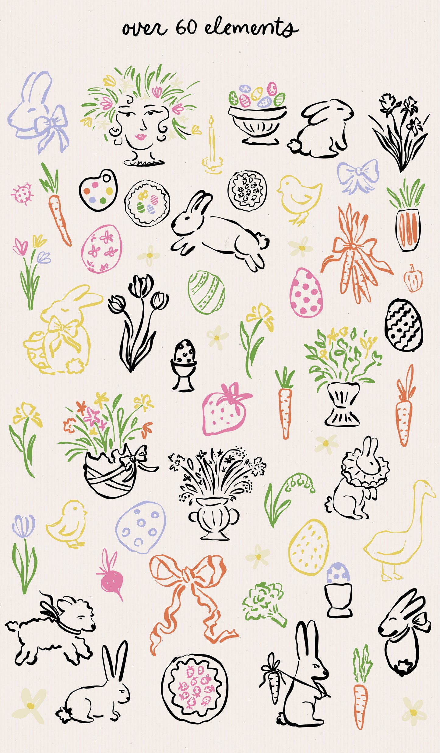 Whimsical Easter Spring Clipart