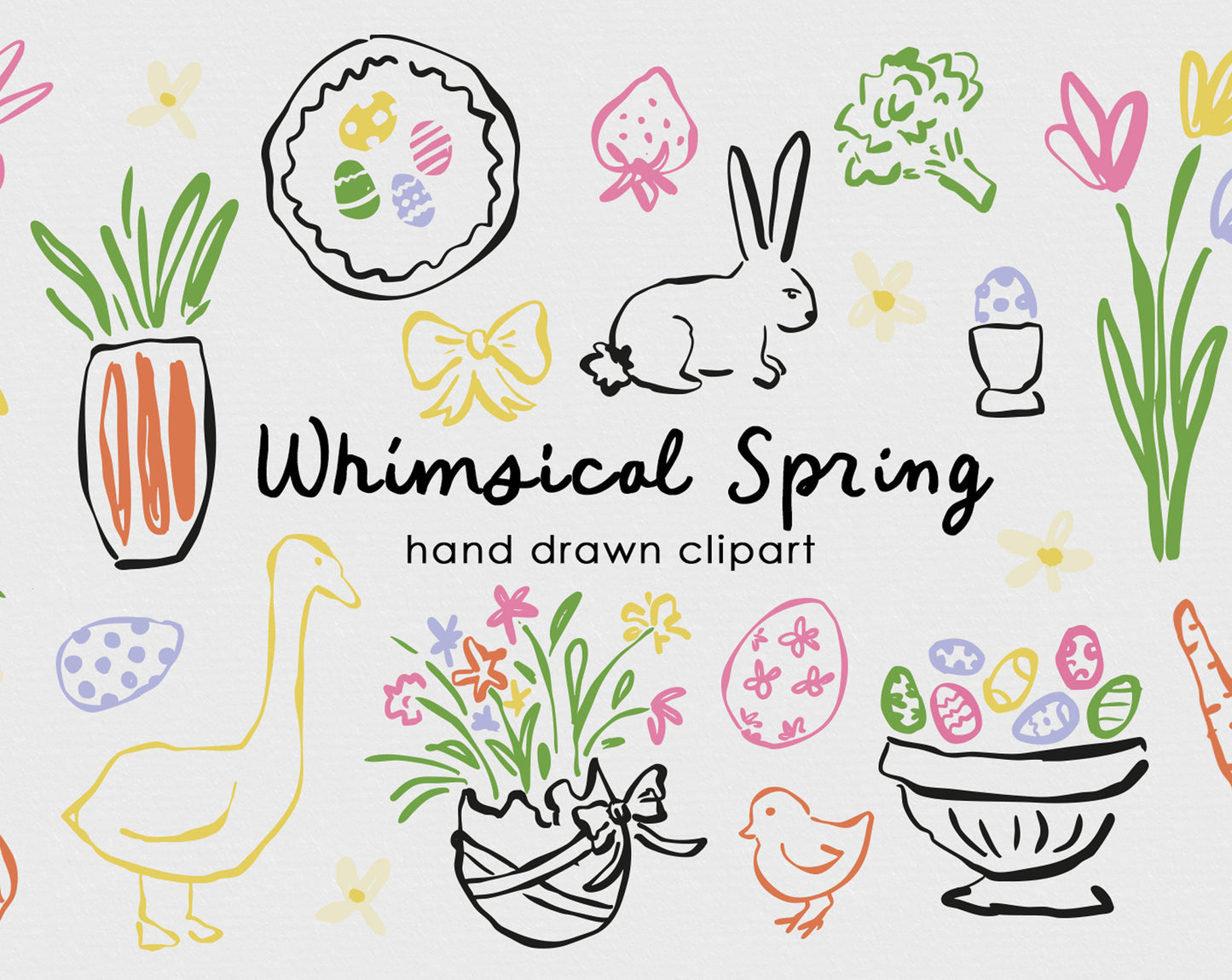 Whimsical Easter Spring Clipart
