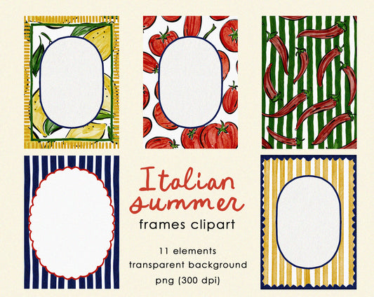 Italian Sumer Frames Clipart