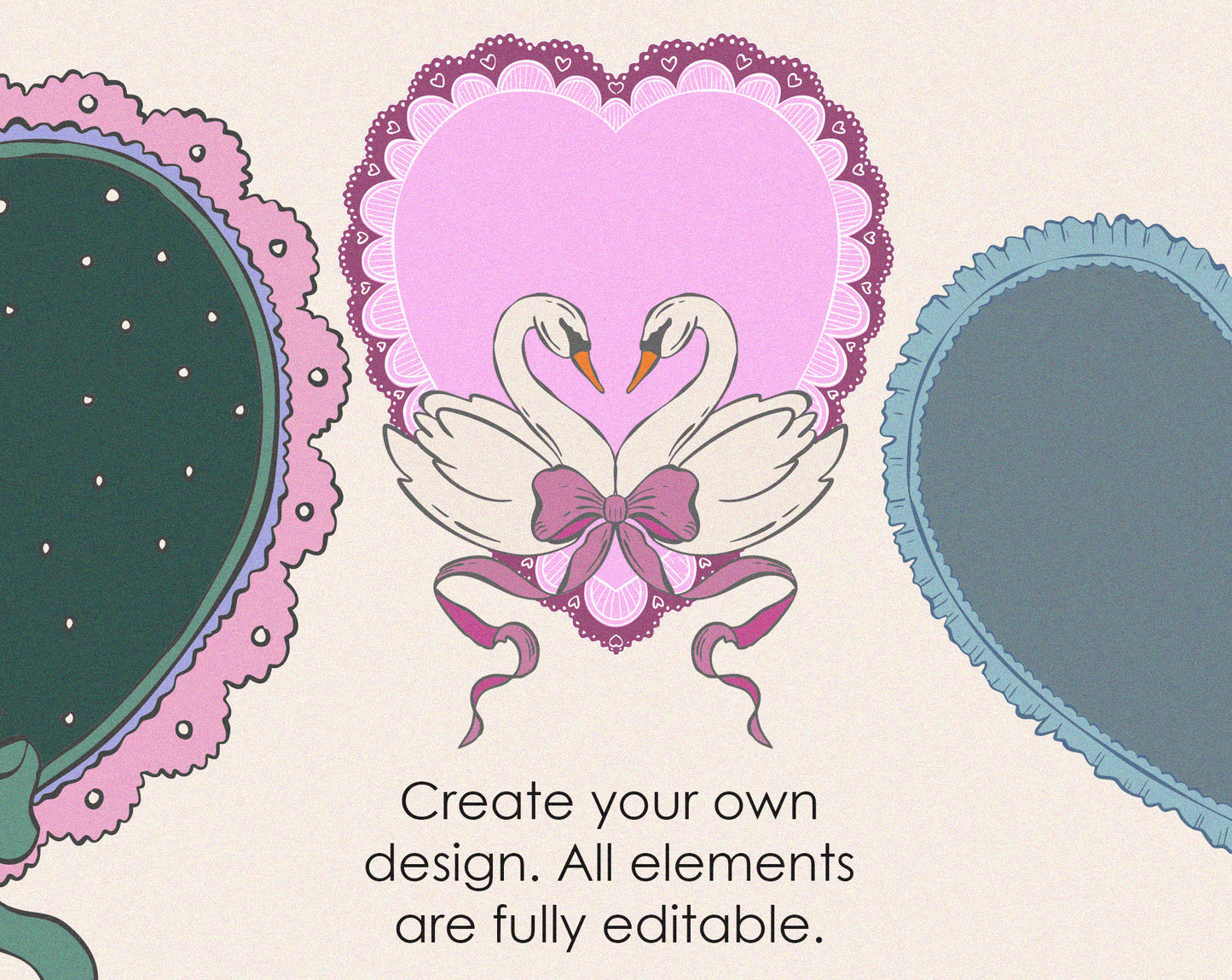 Vintage Swan Clipart Bundle