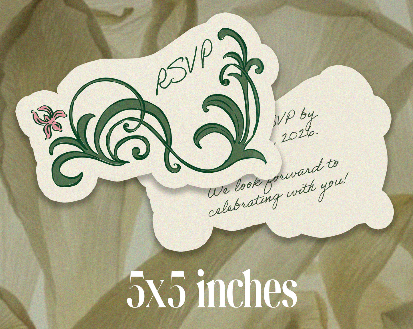 Art Nouveau Wedding Invitation Suite Template - Teresa Illustrations