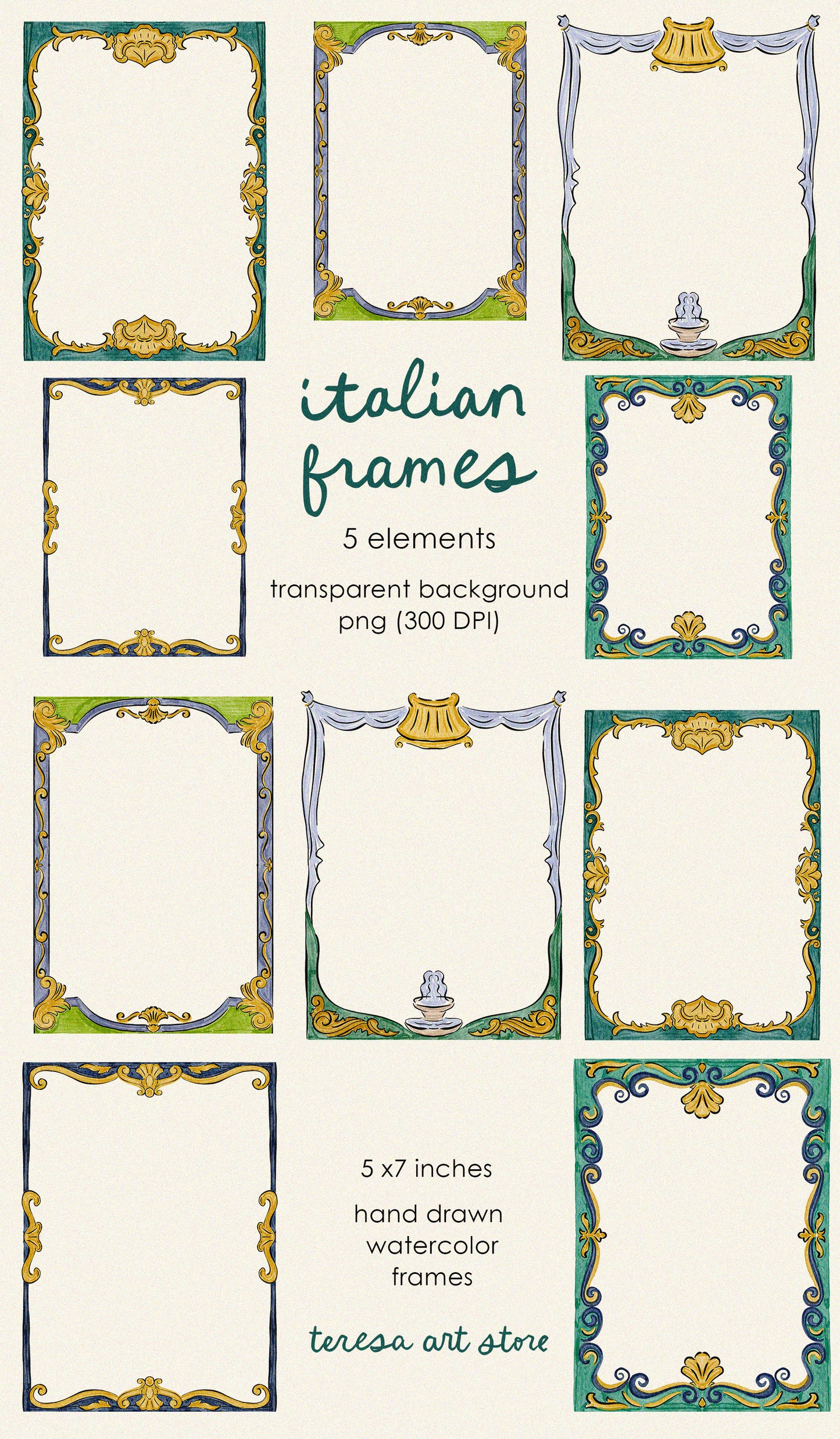 Hand Drawn Italian Summer Illustrations Bundle