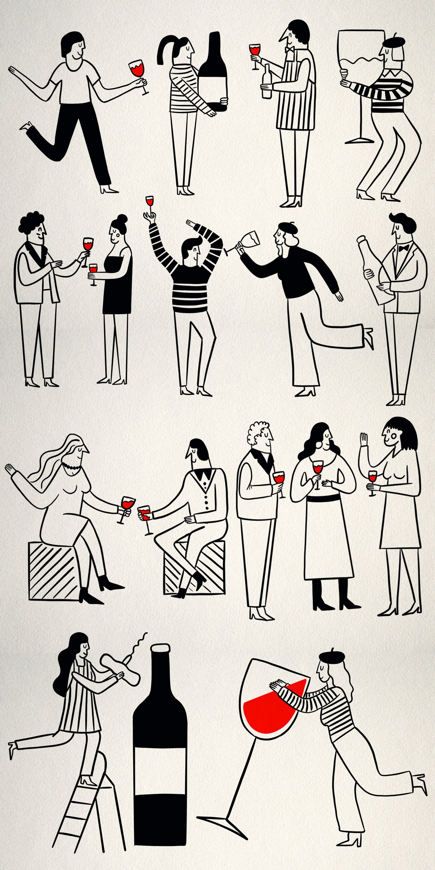 French Wine Party Clipart